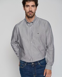 Мужская оксфордская спортивная рубашка стандартного кроя Roberto Verino, темно-серый