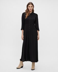 Длинное женское платье-рубашка Yas, черный Y.A.S