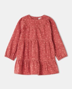 Платье из микро вельвета для девочки с цветочками El Corte Inglés, розовый