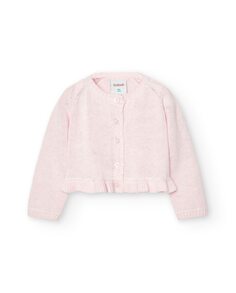 Куртка для девочки с застежкой на пуговицы и рюшами Boboli, розовый