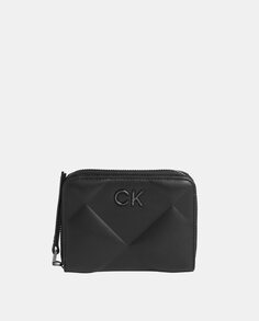Маленький черный стеганый кошелек на молнии Calvin Klein, черный
