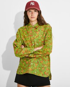 Женская хлопковая рубашка с цветами Naëlle, зеленый