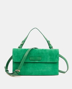 Средне-зеленая кожаная сумка с клапаном Abbacino, зеленый
