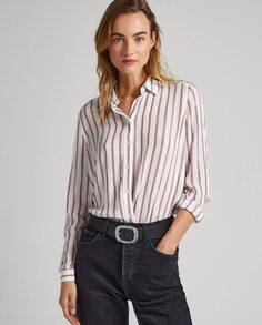 Женская рубашка с длинными рукавами и полосатым принтом Pepe Jeans, мультиколор