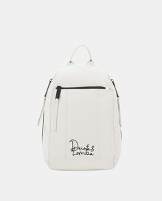 Персиковый противоугонный рюкзак костяного цвета на молнии Devota &amp; Lomba, белый