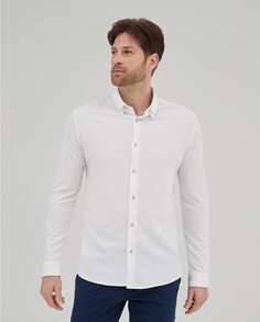 Однотонная белая мужская рубашка классического кроя Sepiia, белый