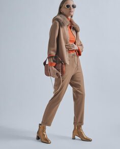 Женские брюки-джоггеры с кулиской на талии и однотонным принтом Lola Casademunt, коричневый