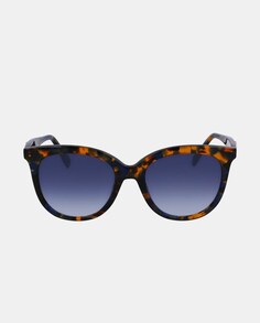 Женские солнцезащитные очки в оправе «кошачий глаз» коричневого и синего цветов Longchamp, коричневый