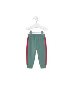 Детские спортивные штаны из хлопка с полосками по бокам Tous, зеленый