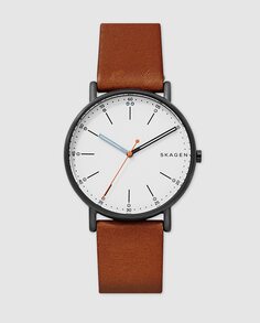Skagen Signatur SKW6374 Коричневые кожаные мужские часы Skagen, коричневый