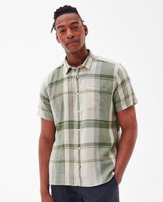 Мужская клетчатая рубашка с короткими рукавами Barbour, светло-зеленый