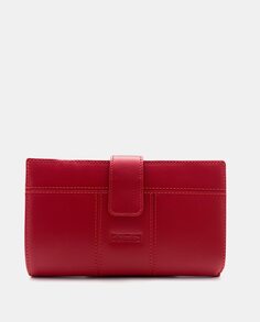 Большой красный кожаный кошелек с внешней сумочкой Pielnoble, красный