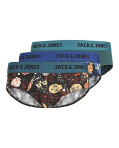 Набор из 3 мужских трусов с принтом черепа Jack &amp; Jones, черный