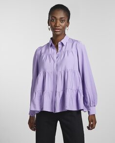 Женская рубашка с длинными рукавами и рюшами Yas, сиреневый Y.A.S