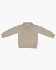 Вязаный свитер для мальчика с воротником-поло песочного цвета Martín Aranda