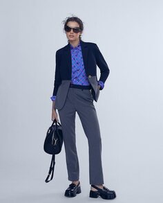 Женские классические брюки с застежкой на пуговицы и контрастной талией Lola Casademunt, мультиколор