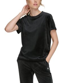 Женская футболка с крупным черным принтом и круглым вырезом DKNY, черный