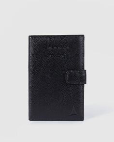 Alep мужской кожаный кошелек черного цвета с внешним карманом Alep, черный