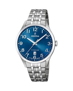 F20466/2 Титановые мужские часы из титана с синим циферблатом Festina, серебро
