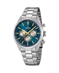 F16820/C Мужские часы с хронографом Timeless из серебряной стали Festina, серебро