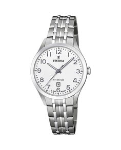 Женские часы F20468/1 Титановый календарь из серебристой стали Festina, серебро