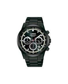 Мужские часы Sport man RT399JX9 со стальным и черным ремешком Lorus, серебро