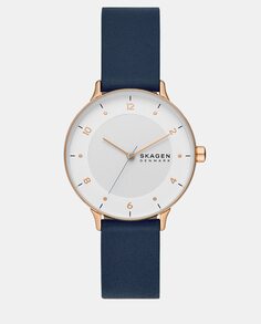 Riis SKW3090 синие кожаные женские часы Skagen, синий