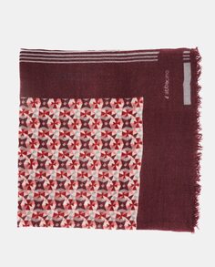 Бордовый шерстяной шарф с геометрическим принтом Wonderland Abbacino, бордо