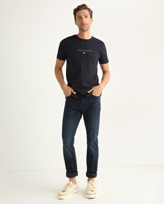 Мужские темно-синие джинсы Bleecker Slim fit с полосками Tommy Hilfiger, синий