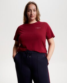 Женская футболка с круглым вырезом и короткими рукавами Tommy Hilfiger, бордо