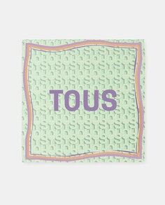 Зеленый шарф с логотипом Tous, зеленый