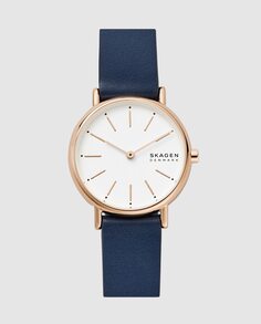 Skagen Signatur SKW2838 синие кожаные женские часы Skagen, синий