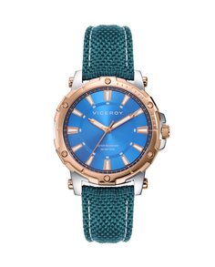 Женские часы Heat с двухцветным стальным корпусом и черным нейлоновым ремешком Viceroy, синий