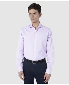Полосатая мужская хлопковая рубашка обычного цвета розового цвета Olimpo, розовый
