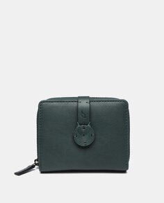 Маленький зеленый кожаный кошелек на молнии Abbacino, зеленый