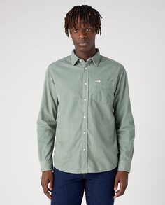 Мужская вельветовая рубашка классического кроя зеленого цвета Wrangler, зеленый