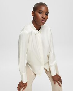 Женская базовая рубашка из вискозного атласа Esprit