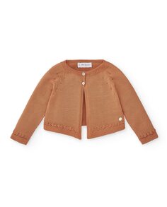 Курточка для девочки с ажуром и двумя пуговицами Pili Carrera, оранжевый