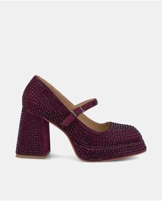 Женские туфли-лодочки со стразами и квадратным носком Alma en Pena, фиолетовый