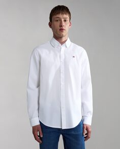 Мужская однотонная белая рубашка G-Graie 1 Regular Napapijri, белый