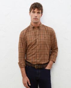 Мужская рубашка в клетку с длинными рукавами стандартного кроя Lloyd&apos;s, коричневый Lloyd's
