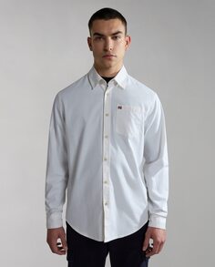 Мужская рубашка стандартного цвета G-Wilkins белого цвета Napapijri, белый
