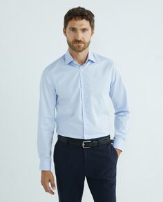 Мужская классическая рубашка синего цвета на заказ Calvin Klein, светло-синий