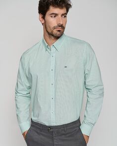 Мужская спортивная рубашка стандартного кроя с принтом Roberto Verino, светло-зеленый