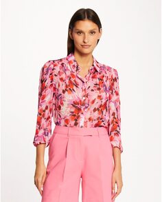 Женская рубашка с рукавом 3/4 с цветочным принтом Morgan, розовый