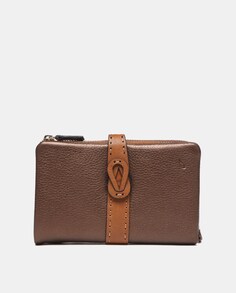 Средне-коричневый кожаный кошелек с контрастной деталью Abbacino, коричневый
