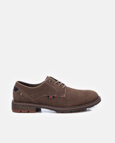 Мужские коричневые кожаные туфли на шнуровке Xti, коричневый