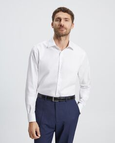 Мужская классическая рубашка без утюга, удлиненная, классического кроя Emidio Tucci, белый