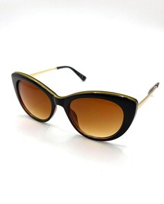 Коричневые женские солнцезащитные очки «кошачий глаз» Valeria Mazza Design Starlite, коричневый