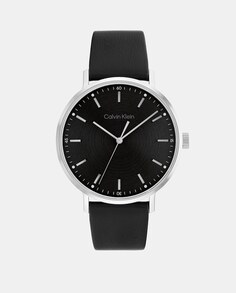 Современные 25200050 черные кожаные мужские часы Calvin Klein, черный